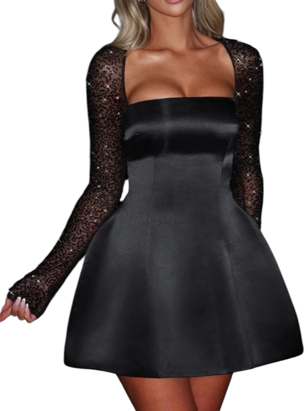 Babyboo | DOLLY MINI DRESS - BLACK Corset Strapless Long Sleeve | Small New